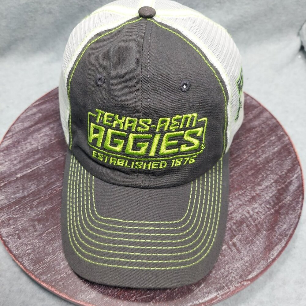 Texas A&M Aggies Mesh Trucker Hat Adjustable Snapback Cap Gray & White